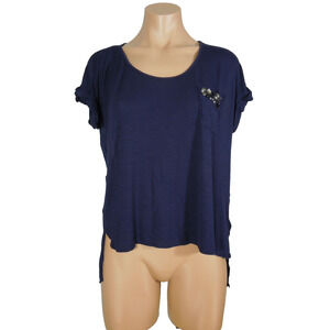 XHILARATION Dolman Top S SMALL Navy Embellished